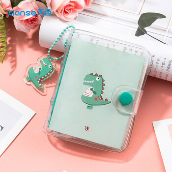 天色 A7手账本迷你口袋本便携笔记本子100张 活页本记事本文具日记本儿童卡通便签本 TS-4127 恐龙伴手礼