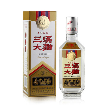 送酒三溪大曲1988优级浓香型白酒传统固态发酵52度500ml1瓶
