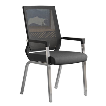 奈高（NAIGAO）弓形椅办公椅会议椅网布透气人体工学椅培训书桌班前椅加厚四脚椅