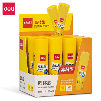 得力（deli）固体胶 强力固体胶 高粘度儿童手工胶棒 快干耐用胶棒 36g 7093 单支装