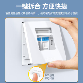 胜为 网线插座网络面板 双位86型兼容超五类/六/七类网口/电话信息模块 (双口面板不含模块)CSIP302H 胜为 网线插座网络面板 双位86型兼容超五类/六/七类网口/电话信息模块 (双口面板不含模块)CSIP302H