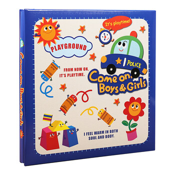 NCL仲林DIY自制覆膜粘贴式相册本 40页儿童成长相册薄/卡通/家庭影集照片书 蓝色警车 243C