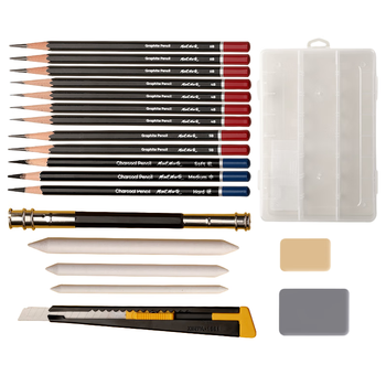 蒙玛特(Mont Marte)素描套装20件 素描铅笔绘画工具画画炭笔素描纸2b4b6b初学者练习写生铅笔套装SX-QBTZ0002 速写 马克笔绘画
