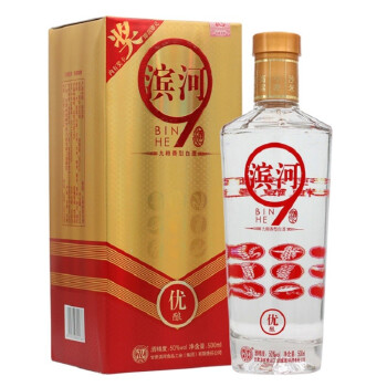 甘肃滨河酒滨河优酿50度九粮香型白酒500ml礼盒装500ml1瓶