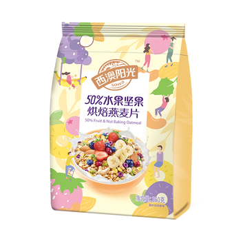 西麦50%水果坚果烘焙燕麦片350g 营养早餐五谷代餐干吃休闲零食