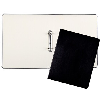 凯萨(KAISA)两孔文件夹 A4黑色PU皮质资料活页夹经理夹高中生学习神器