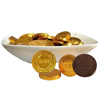 喔喔巧克力500g金鱼金币金条卡通造型结婚庆喜糖年货代可可脂小金币