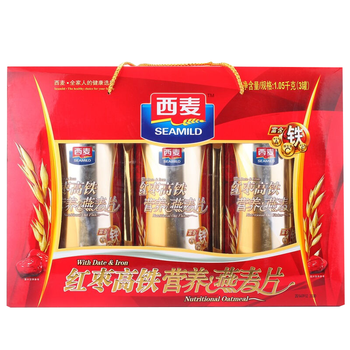 西麦红枣高铁燕麦片礼盒1050g谷物早餐营养代餐中秋送礼佳品