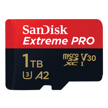 闪迪(SanDisk)1TB TF(MicroSD)内存卡 A2 4K V30 U3 C10 至尊超极速移动存储卡 读速200MB/s 写速140MB/s