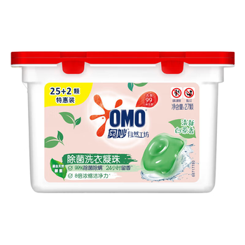 奥妙 自然工坊白茶除菌洗衣凝珠216G防串色速溶去渍+去污湿巾1片