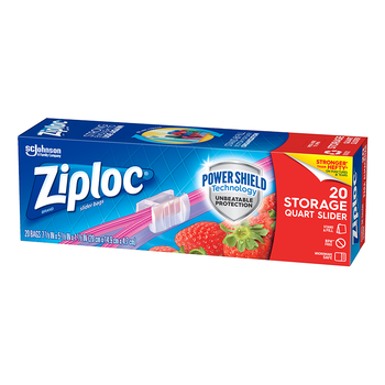 ziploc密保诺拉链式保鲜袋中号20个 可重复使用 食品级密封袋