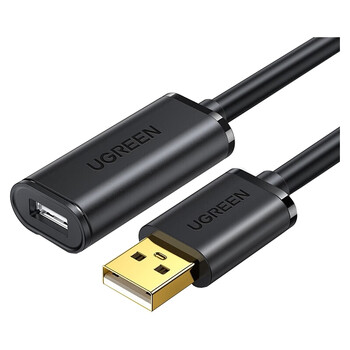 绿联(UGREEN) USB2.0延长线 公对母数据连接线 无线网卡打印机摄像头延长器带信号放大器工程级 10米 10321