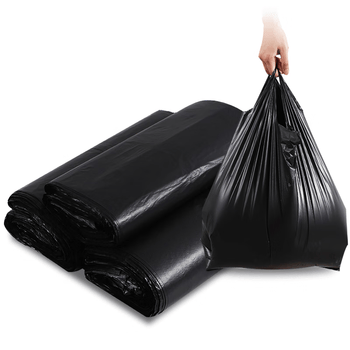 欧润哲背心垃圾袋特厚黑色 30*52cm*300只装2丝手提家用9L垃圾桶清洁袋