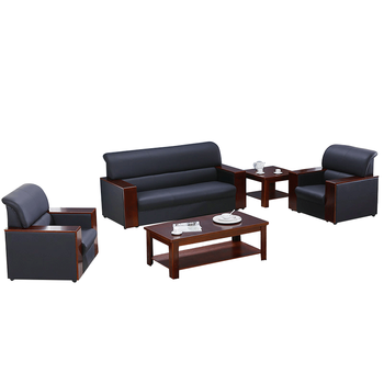 隆旭 办公沙发组合办公室简约会客接待沙发 单人位+单人位(牛皮)