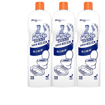 威猛先生（Mr Muscle）洁厕剂 洁厕灵 马桶除垢去渍异味企业采购 松木清香500g*3瓶