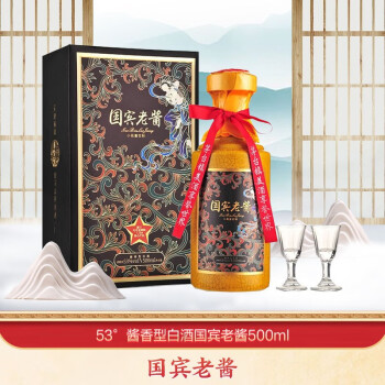 茅台（MOUTAI）53度 酱香型白酒 国宾老酱500ml 单瓶