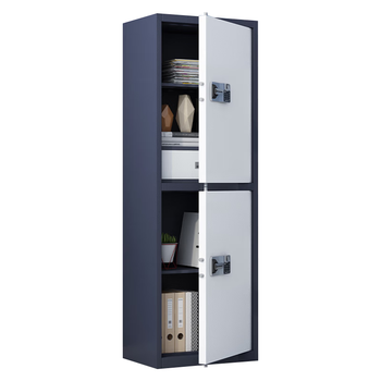 中伟（ZHONGWEI）电子保密柜文件保险柜智能指纹密码锁蓝白套色通双节带抽600mm