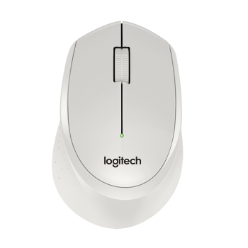 罗技（Logitech）M330 静音鼠标 无线鼠标 办公鼠标 右手鼠标 带无线微型接收器 白色