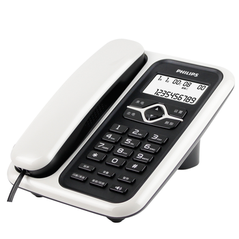 飞利浦（PHILIPS）电话机座机 固定电话 办公家用 免电池 插线即用 CORD020白色