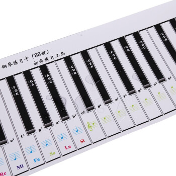 曼尔乐器 钢琴键盘指法练习纸手卷钢琴键盘纸 88键琴键对照表 五线谱