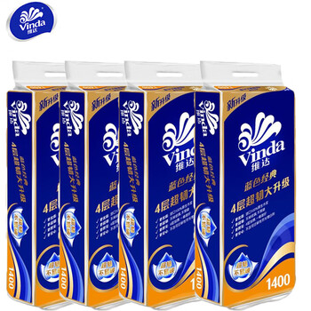 维达（Vinda）卫生纸卷纸140克*40卷共4提V4069四层加厚有芯家用卷纸厕纸