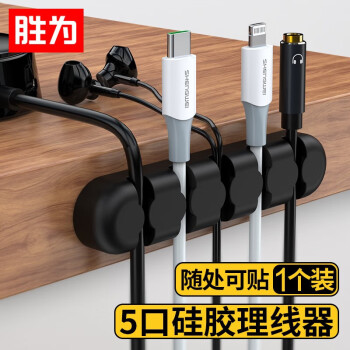 胜为（shengwei）桌面理线集线器 线路固定线卡扣夹绕线器电脑线束收纳耳机充电数据电源整理神器 ELX0001G