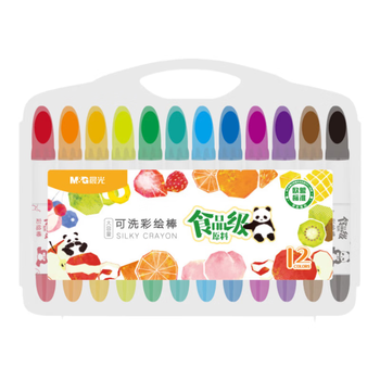 晨光（M&G）文具12色食品级水溶油画棒可水洗彩绘棒旋转出芯蜡笔炫彩棒套装幼儿绘画AGMY3269生日礼物