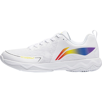 李宁（LI-NING）乒乓球鞋麒麟3.0ESS男女同款防滑减震运动鞋训练鞋 标准白 37 