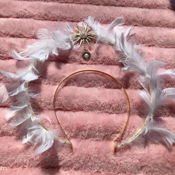 lolita圣母光环阿波罗羽毛翅膀天使光圈头发饰品洛丽塔羽毛光环
