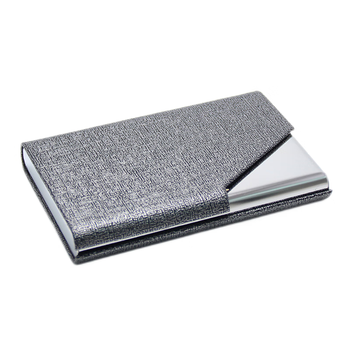 优必利 名片盒 便携商务名片夹 男女办公皮面名片收纳包 支持定制logo印刷 单个装 1605灰色