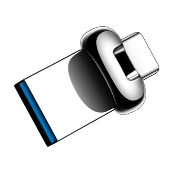 爱国者（aigo）64GB Type-C USB3.2 双接口U盘 U358 银色 金属迷你款 直连手机电脑两用优盘 学生小巧可爱