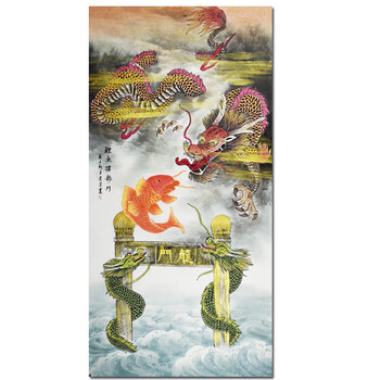 中国著名工笔画家 陈景芝《鲤鱼跃龙门》