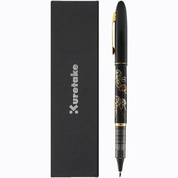 吴竹（KURETAKE）进口莳绘物语 万年毛笔 钢毛式书法笔 教师节送礼 纯手绘黑色笔杆 六瓢笔 1支装 ER191-010