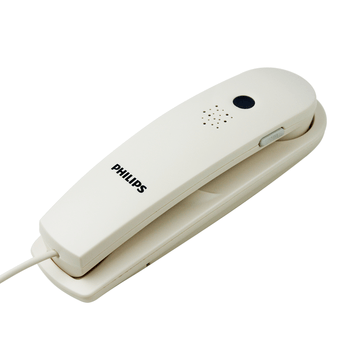 飞利浦(PHILIPS）电话机座机 固定电话 办公家用 壁挂机 桌壁两用 免电池  一键拨号TD2801白色