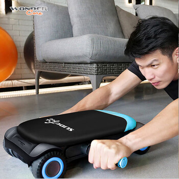 万达康健腹轮 自动回弹多功能腹肌轮健腹器 健身器材 家用 滑板车 蓝色