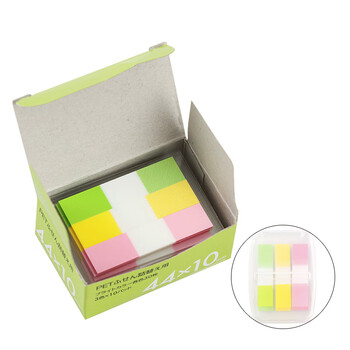 TANOSEE开学必备进口便利贴替换装44*10mm索引贴索引纸分页纸抽拉盒装便签三色款替芯 10个*90张TGK-4410B