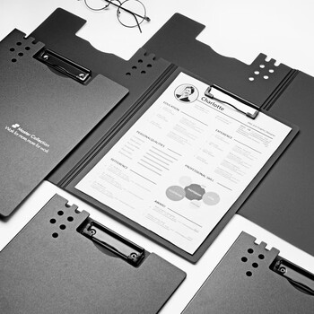 三木（SUNWOOD）名匠系列 A4竖式发泡板夹加厚文件夹/资料册/会议报告夹/试卷资料收纳 黑色 MC66