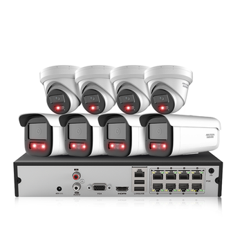 HIKVISION海康威视监控器摄像头8路套装400万2K高清星光夜视室外录音网线供电手机远程6T硬盘3T46解决方案