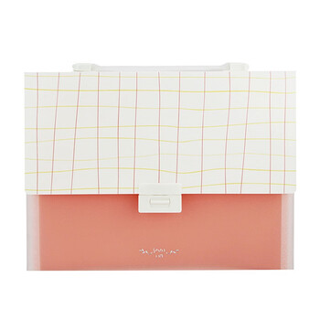 金得利 13格手提风琴包 柯印多层分类文件夹 男女学生用试卷收纳包 大容量资料包 红色 DC3044