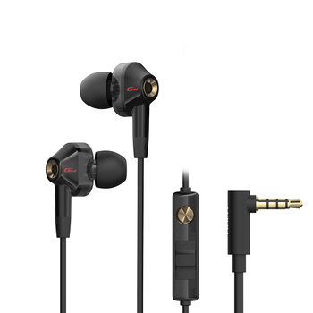 漫步者（EDIFIER）HECATE GM360入耳式有线3.5mm双动圈四核K歌音乐耳机电脑手机线控带麦电竞游戏吃鸡耳塞 黑金色