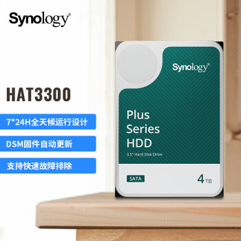 群晖（Synology）NAS硬盘 4TB 256MB 5400转 3.5英寸SATA HDD HAT3300-4T企业级硬盘