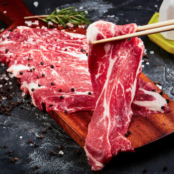 巴吉牧场澳洲谷饲150天安格斯m3雪花牛肉片套餐烧肉烤肉片火锅寿喜锅