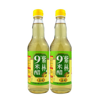 紫林 9度米醋500ml 泡柠檬泡鸡蛋凉拌 调味醋 500ml*2瓶