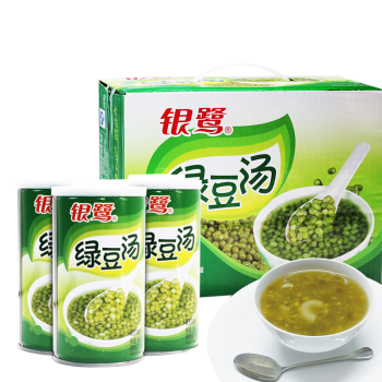 银鹭绿豆汤370g12罐绿豆汤罐头速食夏季消暑解渴饮品绿豆粥绿豆汤夏季