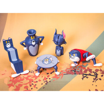 tomjerry猫和老鼠盲盒场景汤姆和杰瑞摆件周边的奇葩玩具弹51款概率中