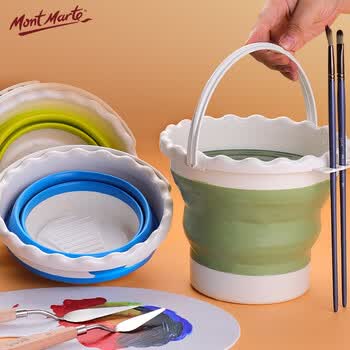 蒙玛特(Mont Marte)洗笔筒 洗笔器美术绘画颜料画笔洗笔桶器画画笔水桶 硅胶折叠可插笔涮笔筒AM-ST-002 速写 马克笔绘画