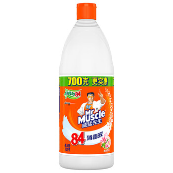 威猛先生（Mr Muscle） 84消毒液 除菌液漂白水 清新花香700g*20瓶 整箱装