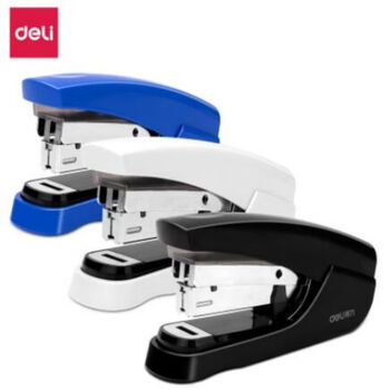 得力(deli)0372省力多功能订书机办公可钉20页25页颜色随机 1个装
