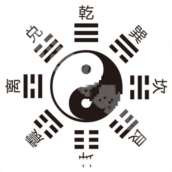 适用于太极八卦图挂画易经周易先天八卦宅挂画六十四卦j纯白色版带字