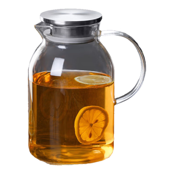 苏氏陶瓷加厚耐热玻璃水壶套装果汁壶家用水杯牛奶杯六色把手1壶6杯